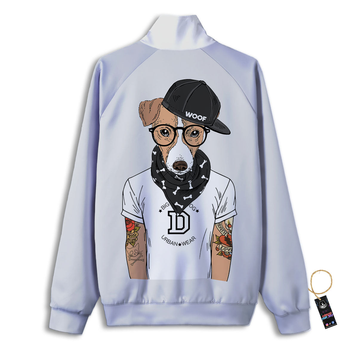 Jack Russell Terrier Hipster Print Track Jacket-grizzshop