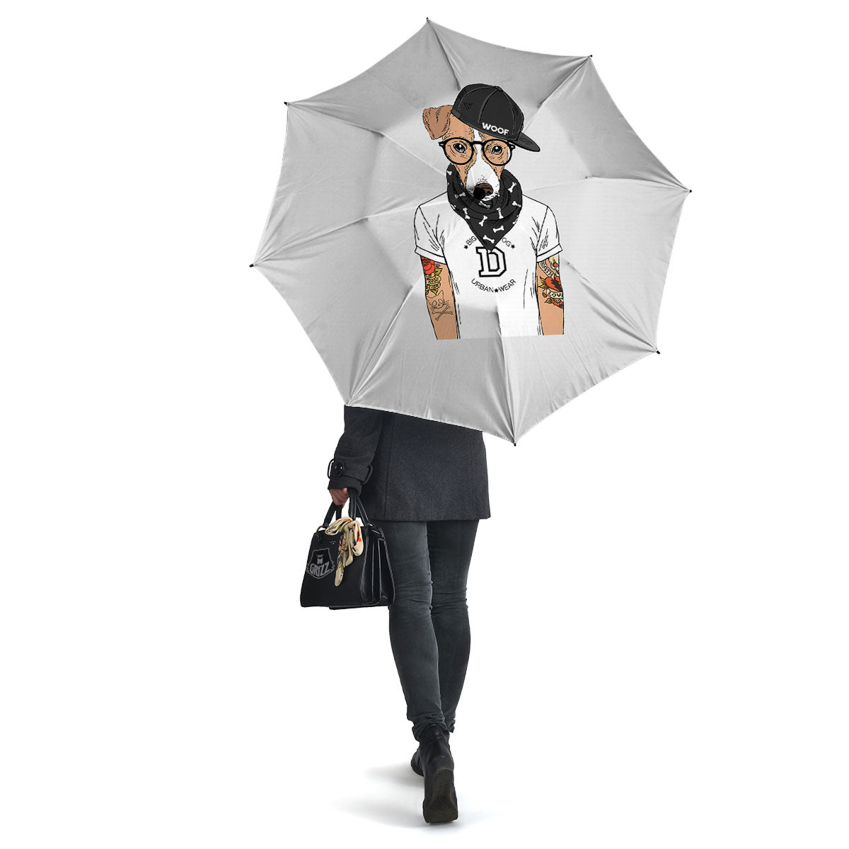 Jack Russell Terrier Hipster Print Umbrella-grizzshop