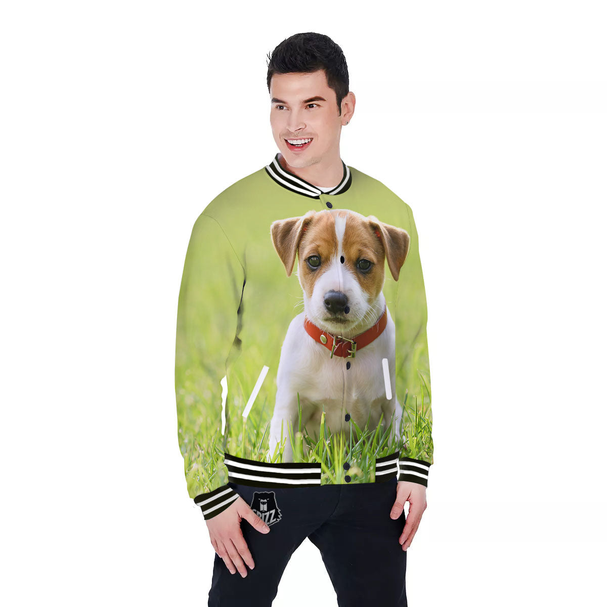 Jack Russell Terrier Little Print Baseball Jacket-grizzshop