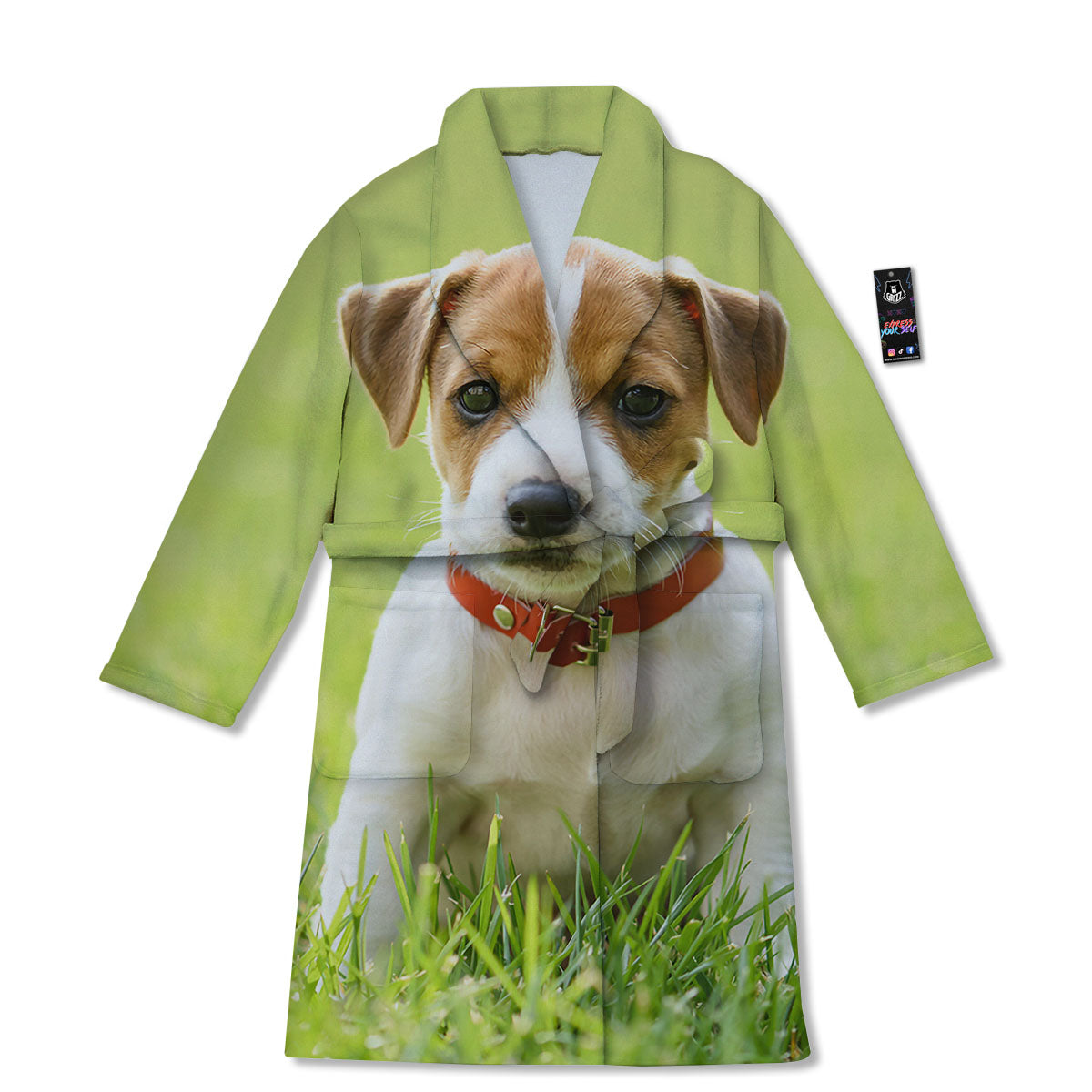 Jack Russell Terrier Little Print Bathrobe-grizzshop