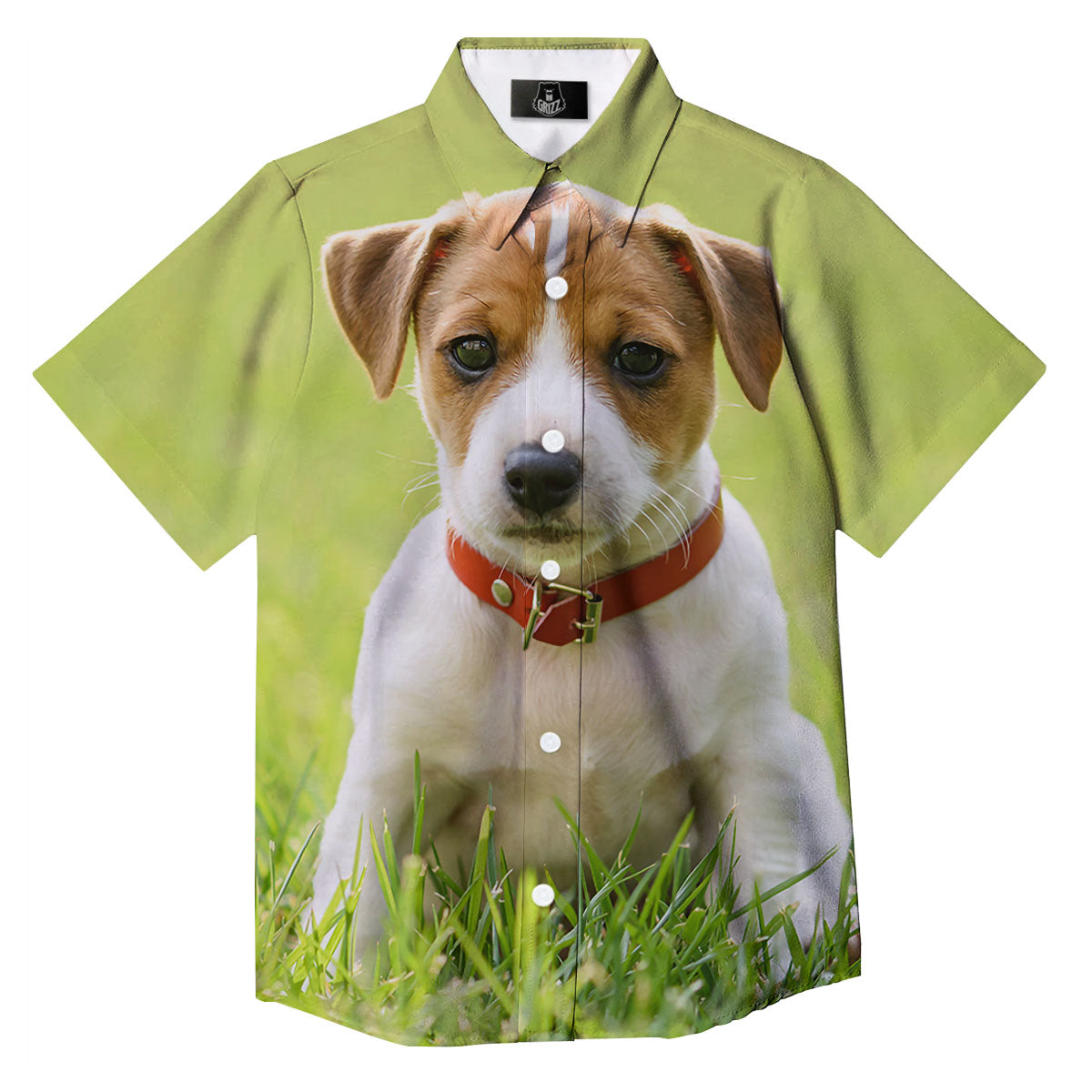 Jack Russell Terrier Little Print Button Up Shirt-grizzshop