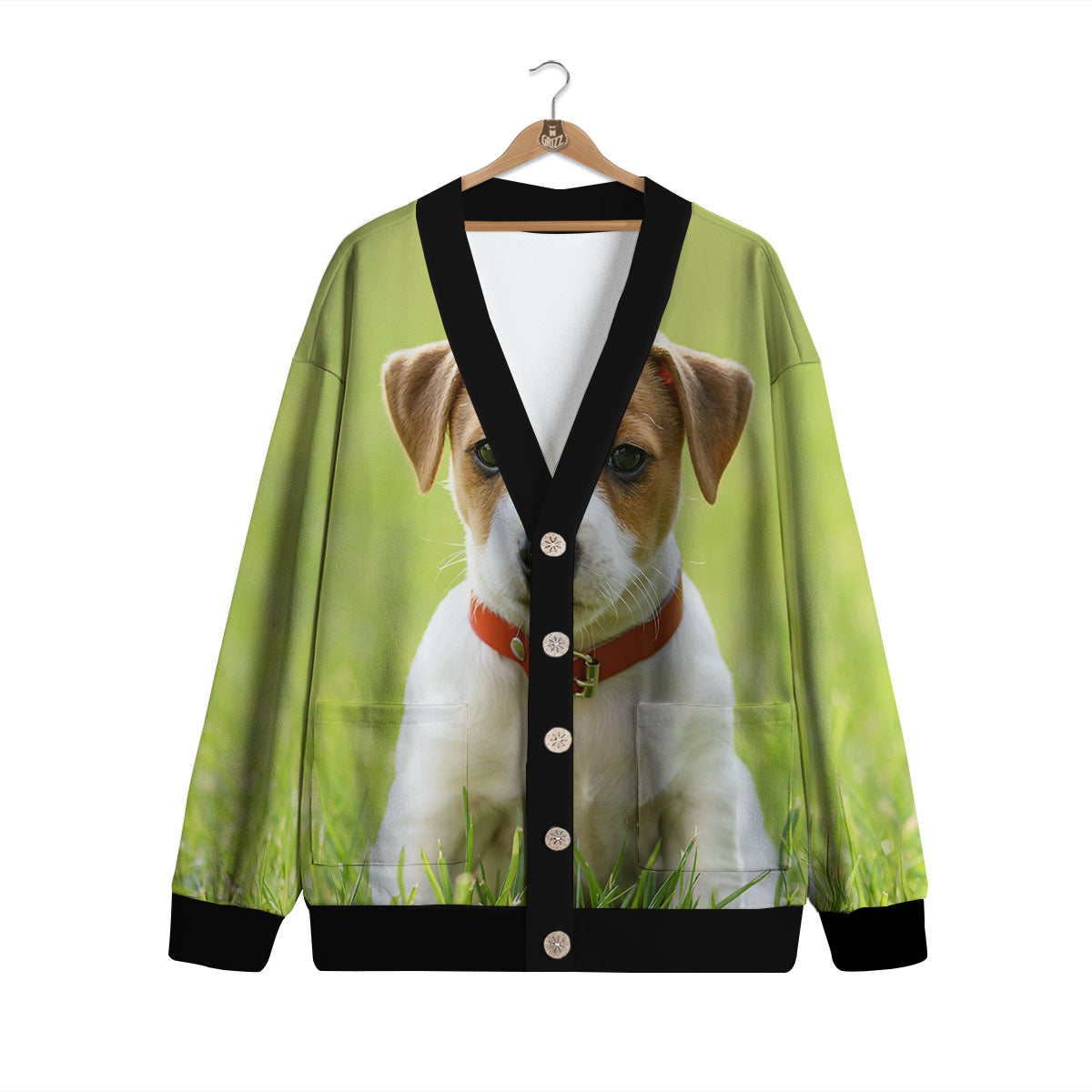 Jack Russell Terrier Little Print Cardigan-grizzshop