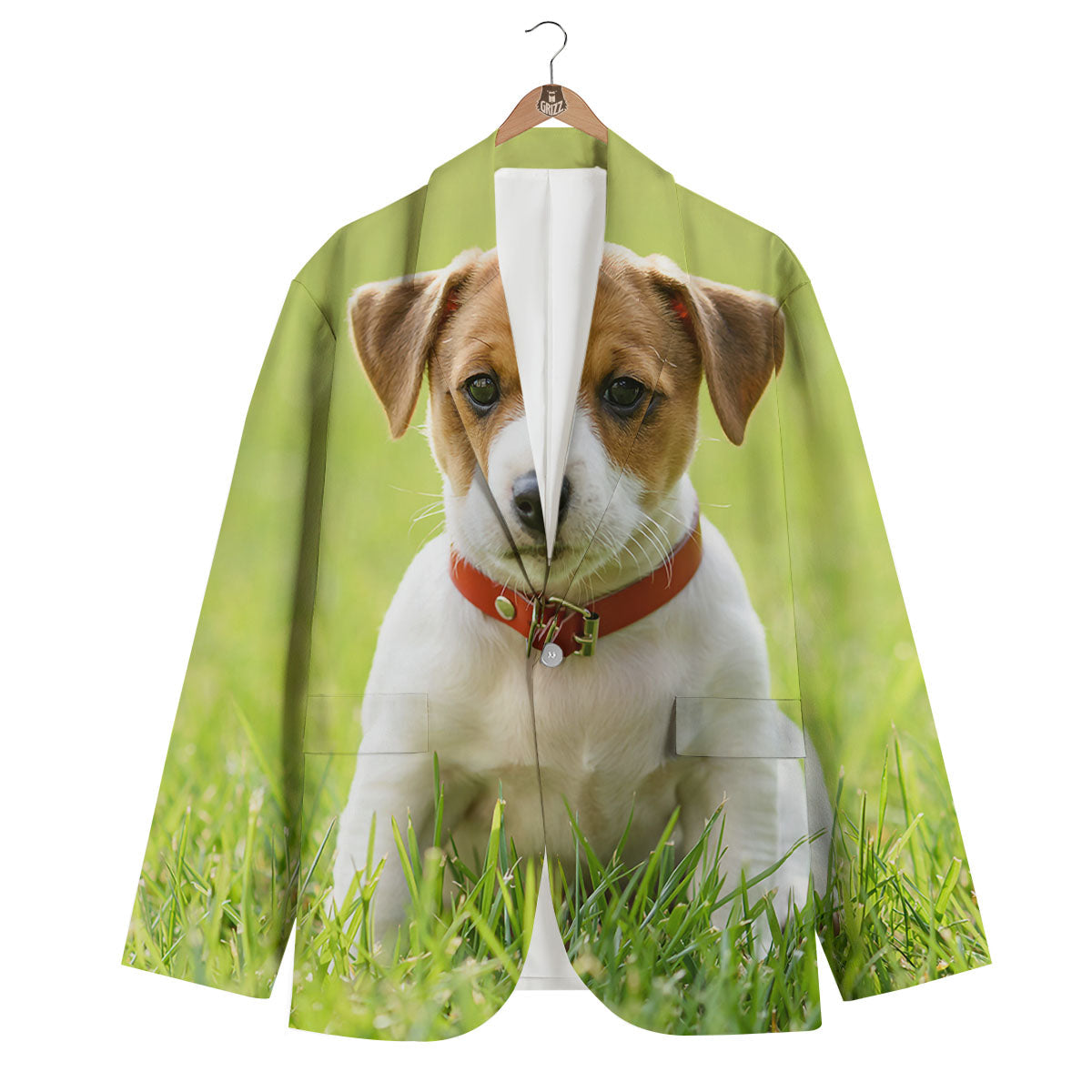 Jack Russell Terrier Little Print Men's Blazer-grizzshop