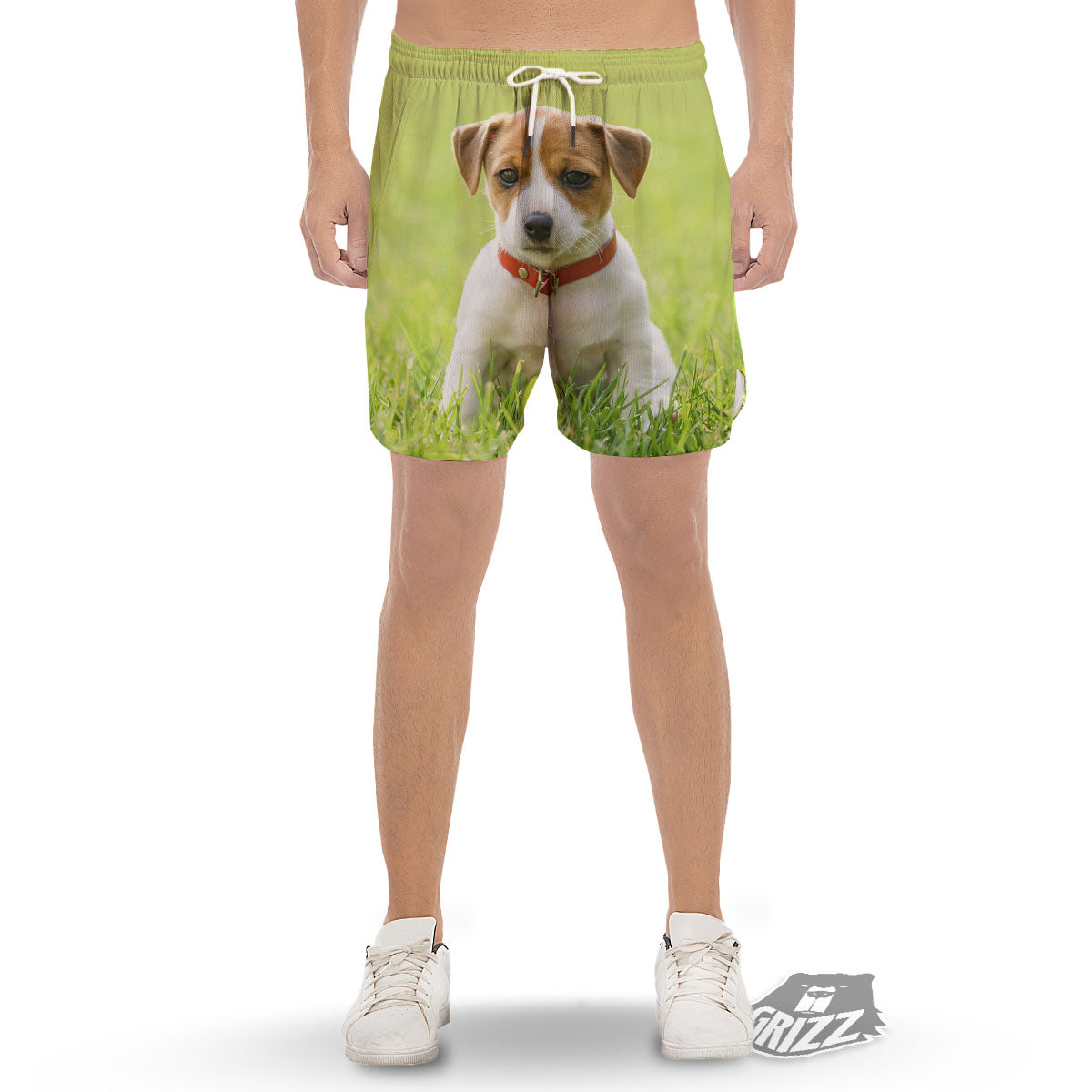 Jack Russell Terrier Little Print Men's Gym Shorts-grizzshop