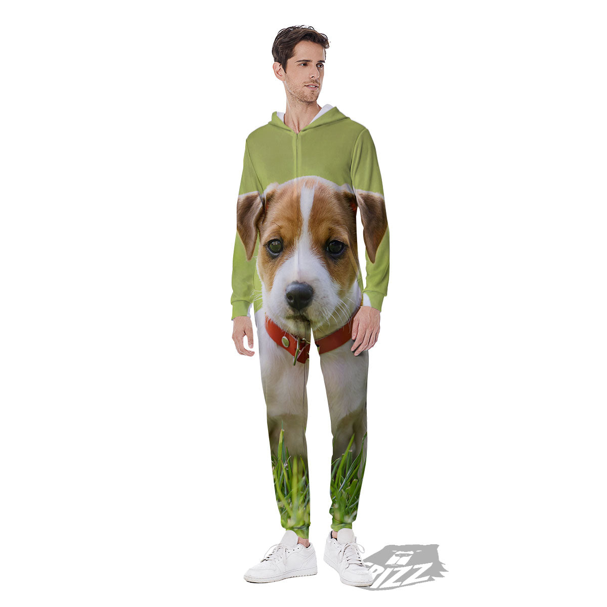 Jack Russell Terrier Little Print Men's Jumpsuit-grizzshop