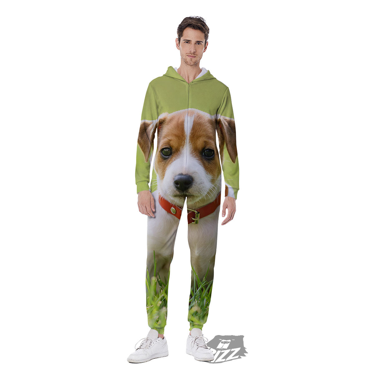 Jack Russell Terrier Little Print Men's Jumpsuit-grizzshop