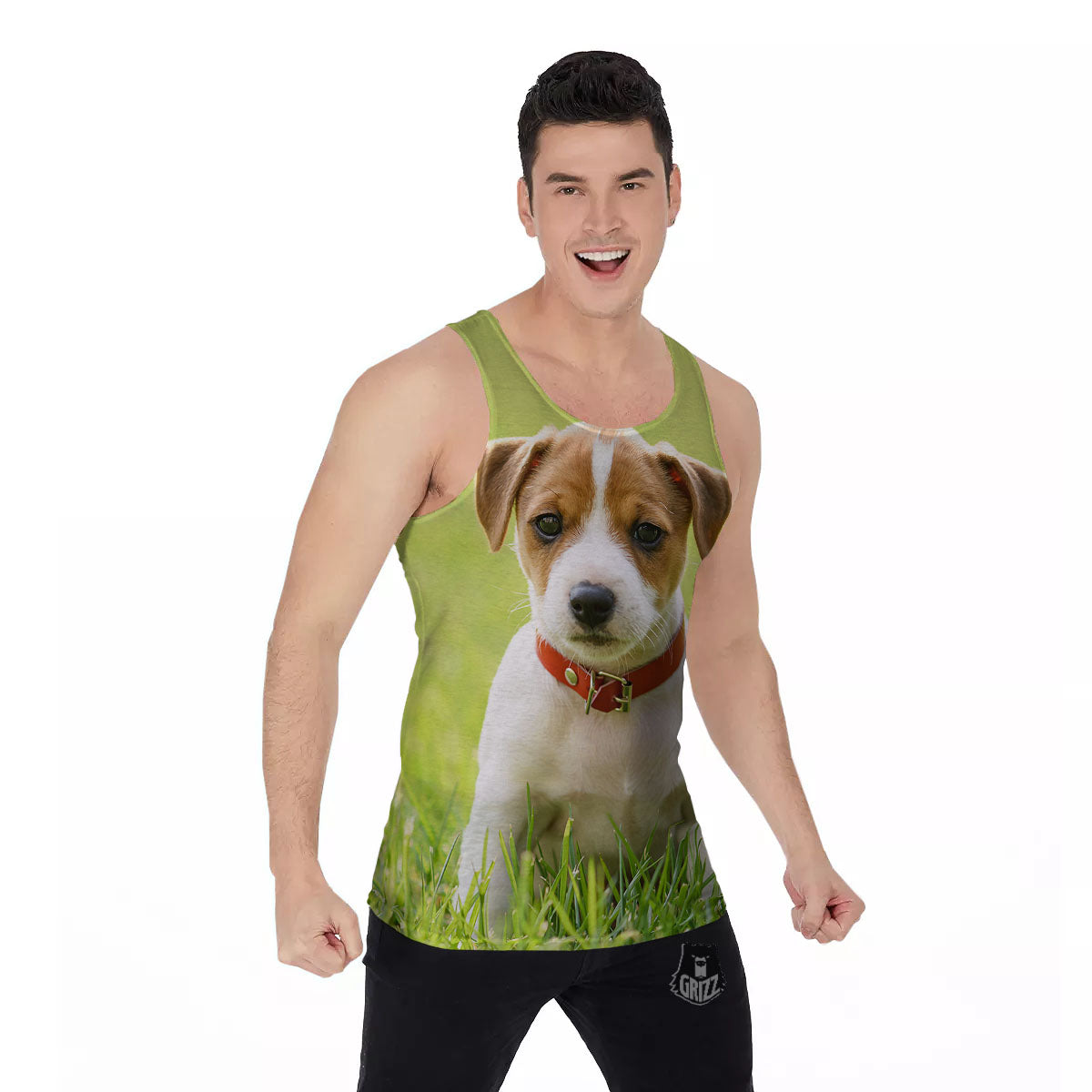 Jack Russell Terrier Little Print Men's Tank Top-grizzshop