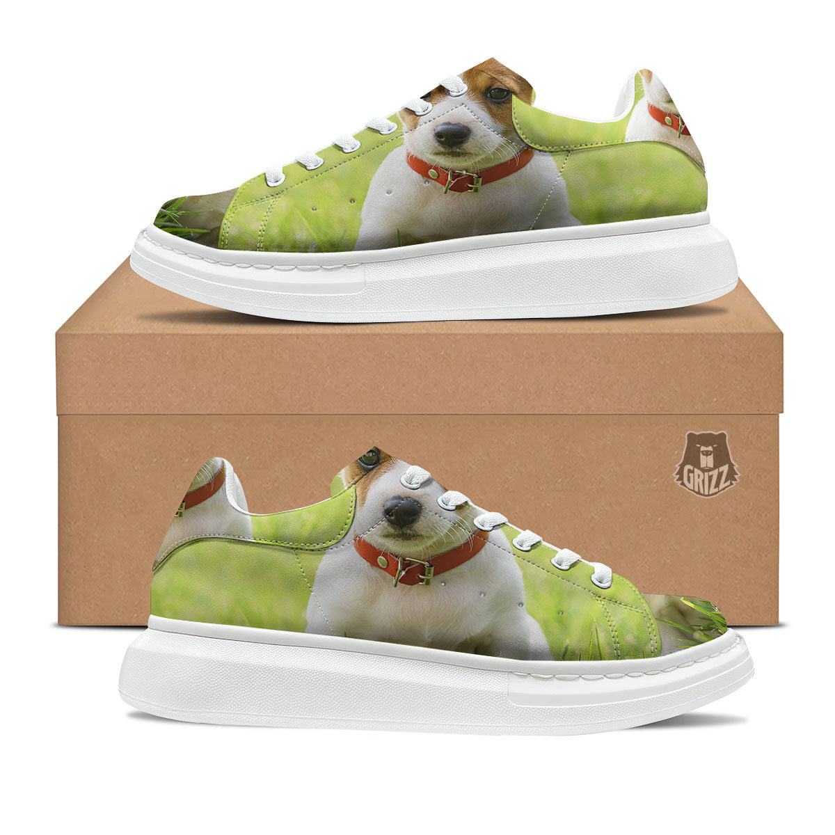Jack Russell Terrier Little Print Platform Shoes-grizzshop