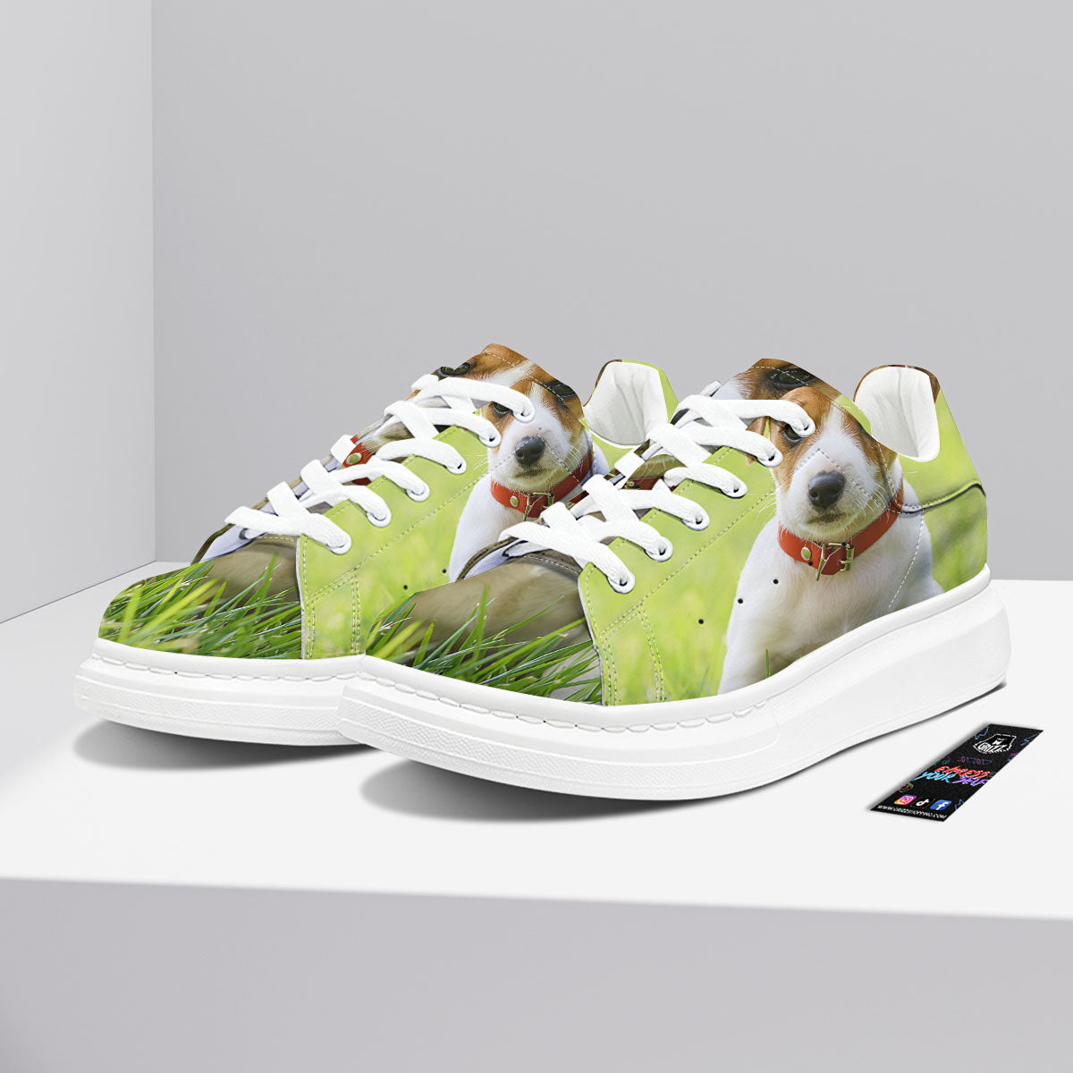 Jack Russell Terrier Little Print Platform Shoes-grizzshop