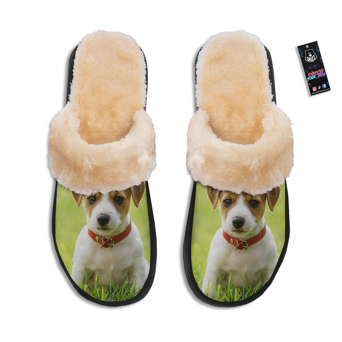 Jack Russell Terrier Little Print Slippers-grizzshop