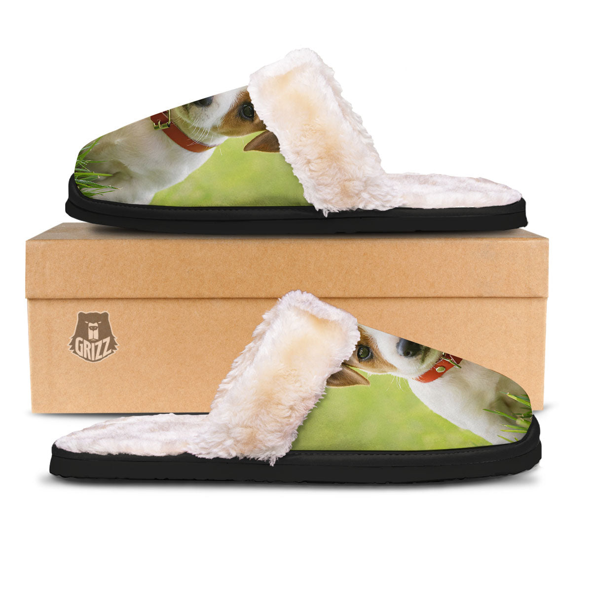 Jack Russell Terrier Little Print Slippers-grizzshop