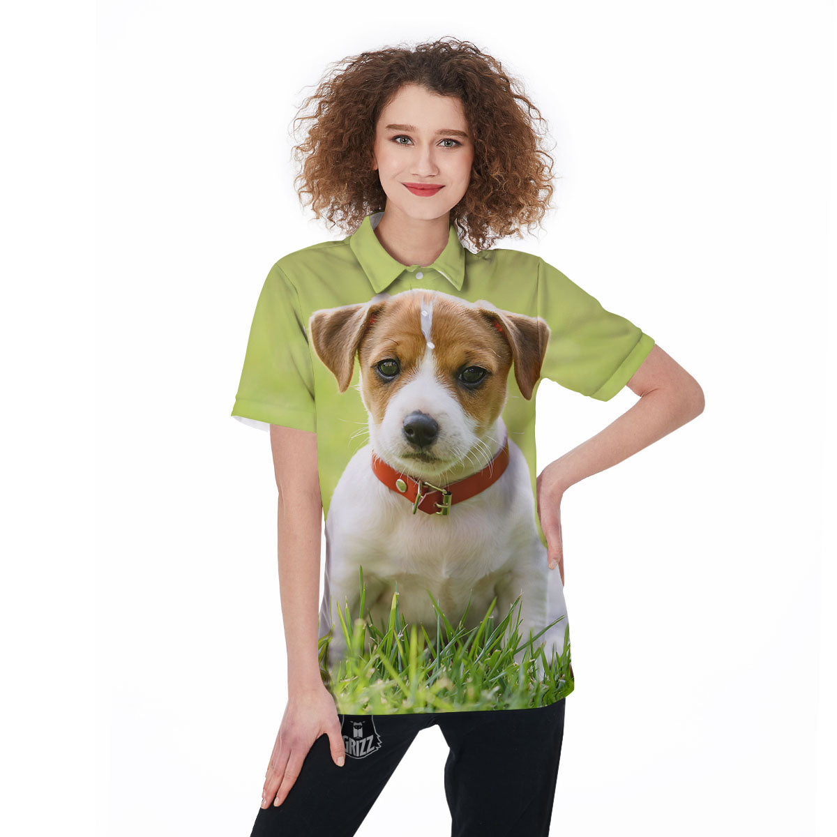 Jack Russell Terrier Little Print Women's Golf Shirts-grizzshop