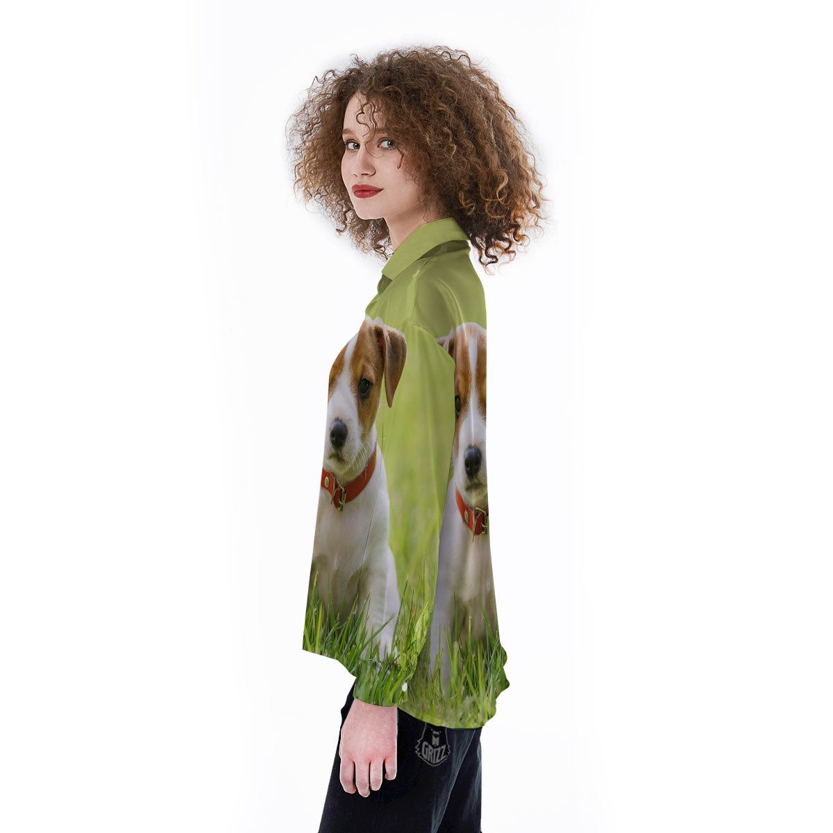 Jack Russell Terrier Little Print Women's Long Sleeve Shirts-grizzshop