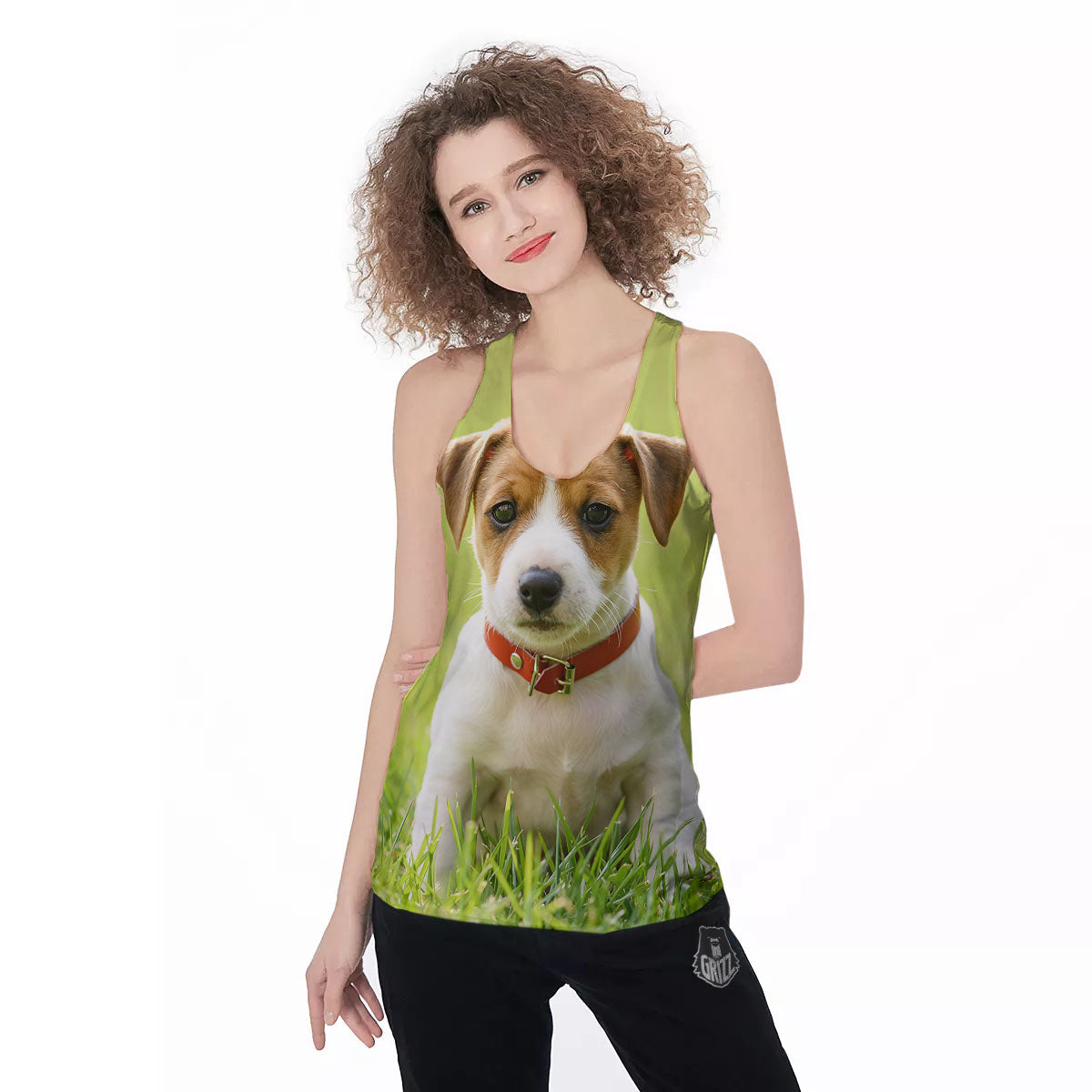 Jack Russell Terrier Little Print Women's Racerback Tank Top-grizzshop