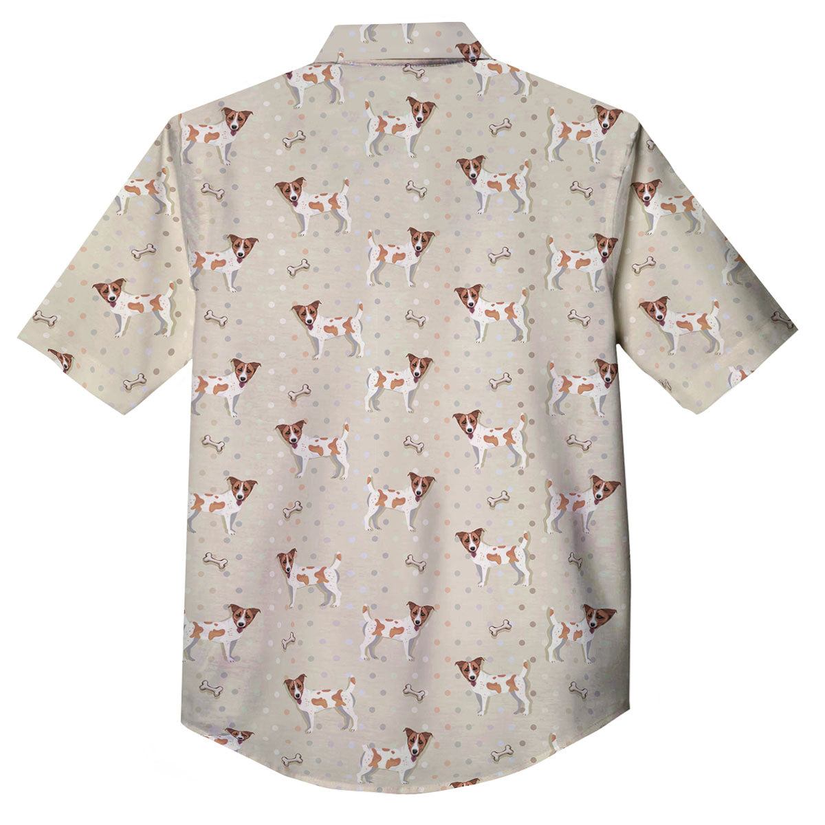 Jack Russell Terrier Polka Dot Print Pattern Button Up Shirt-grizzshop