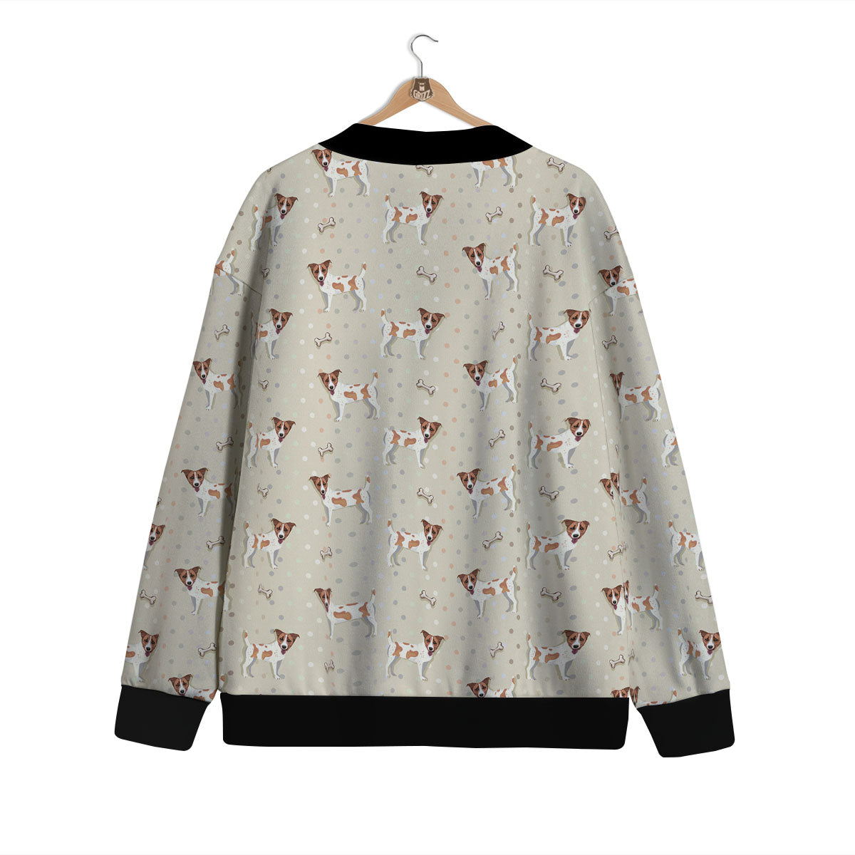 Jack Russell Terrier Polka Dot Print Pattern Cardigan-grizzshop