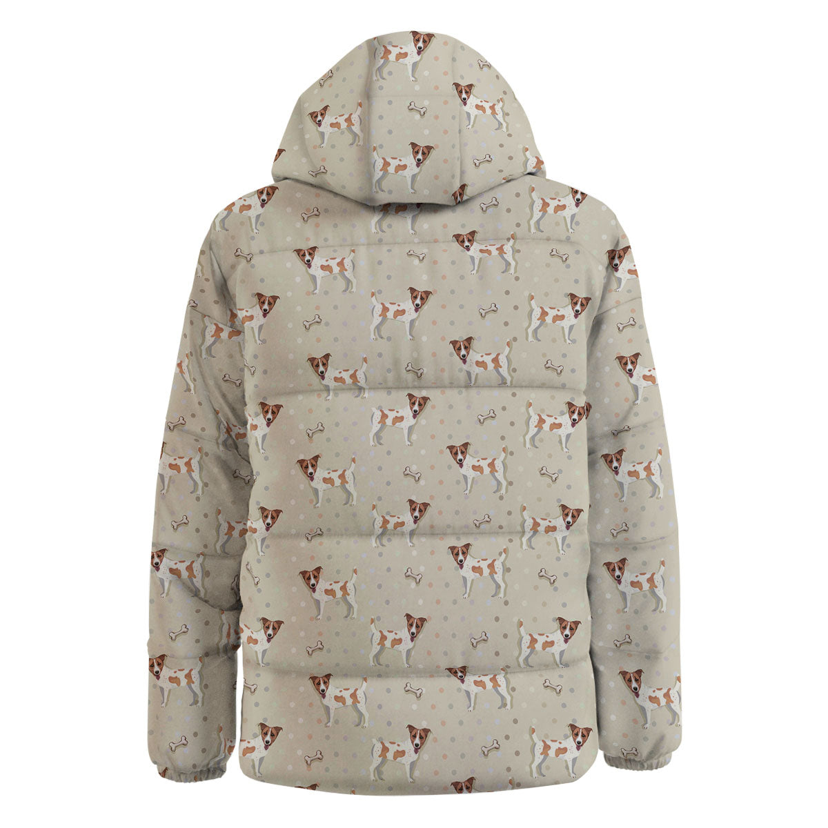 Jack Russell Terrier Polka Dot Print Pattern Down Jacket-grizzshop