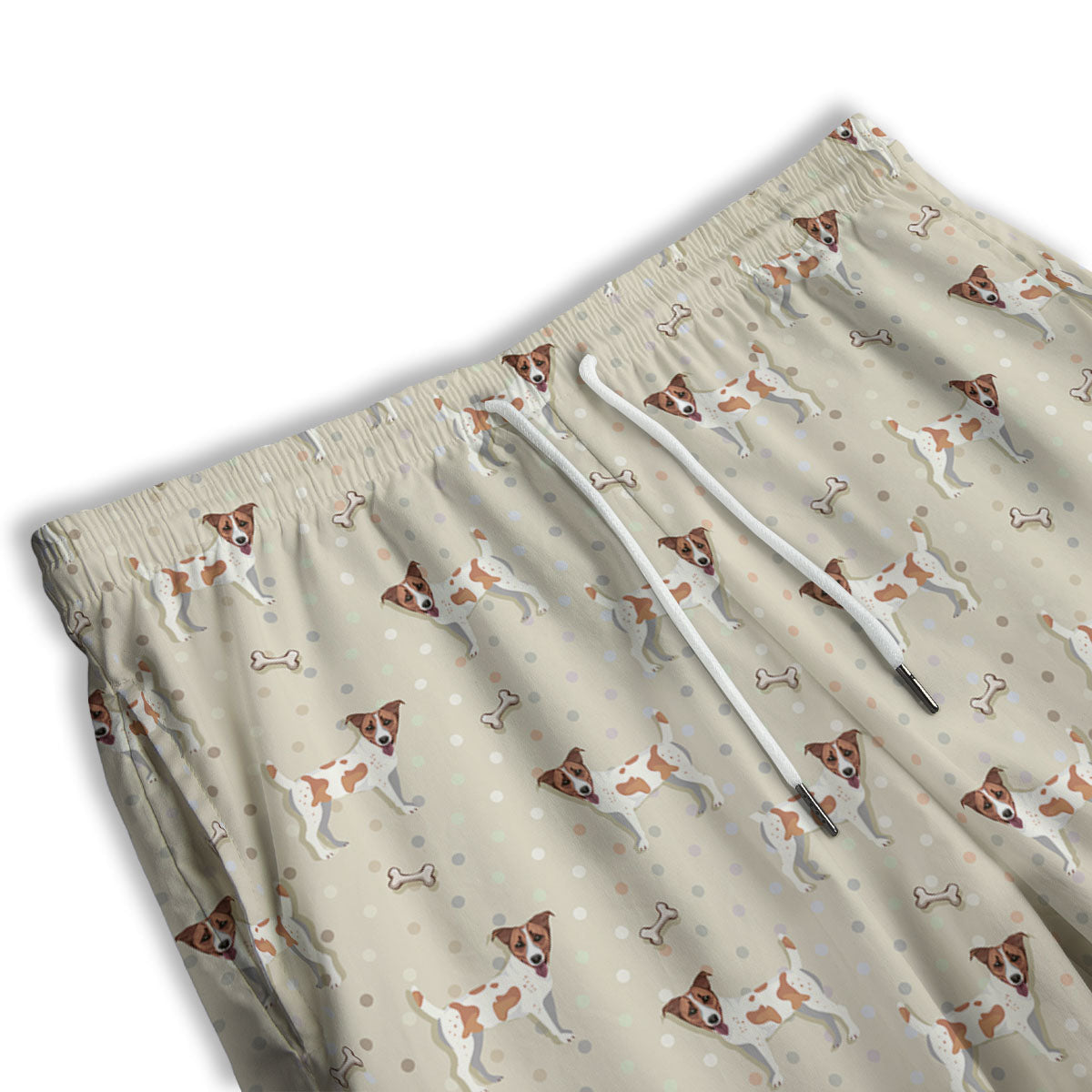 Jack Russell Terrier Polka Dot Print Pattern Men's Athletic Shorts