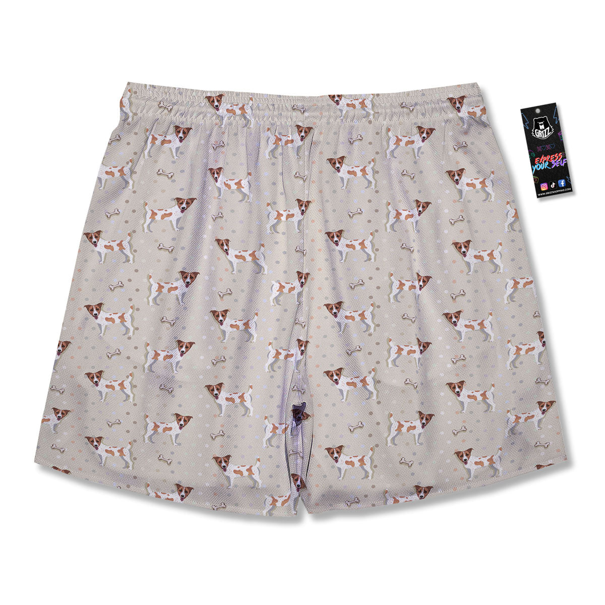 Jack Russell Terrier Polka Dot Print Pattern Men's Running Shorts-grizzshop