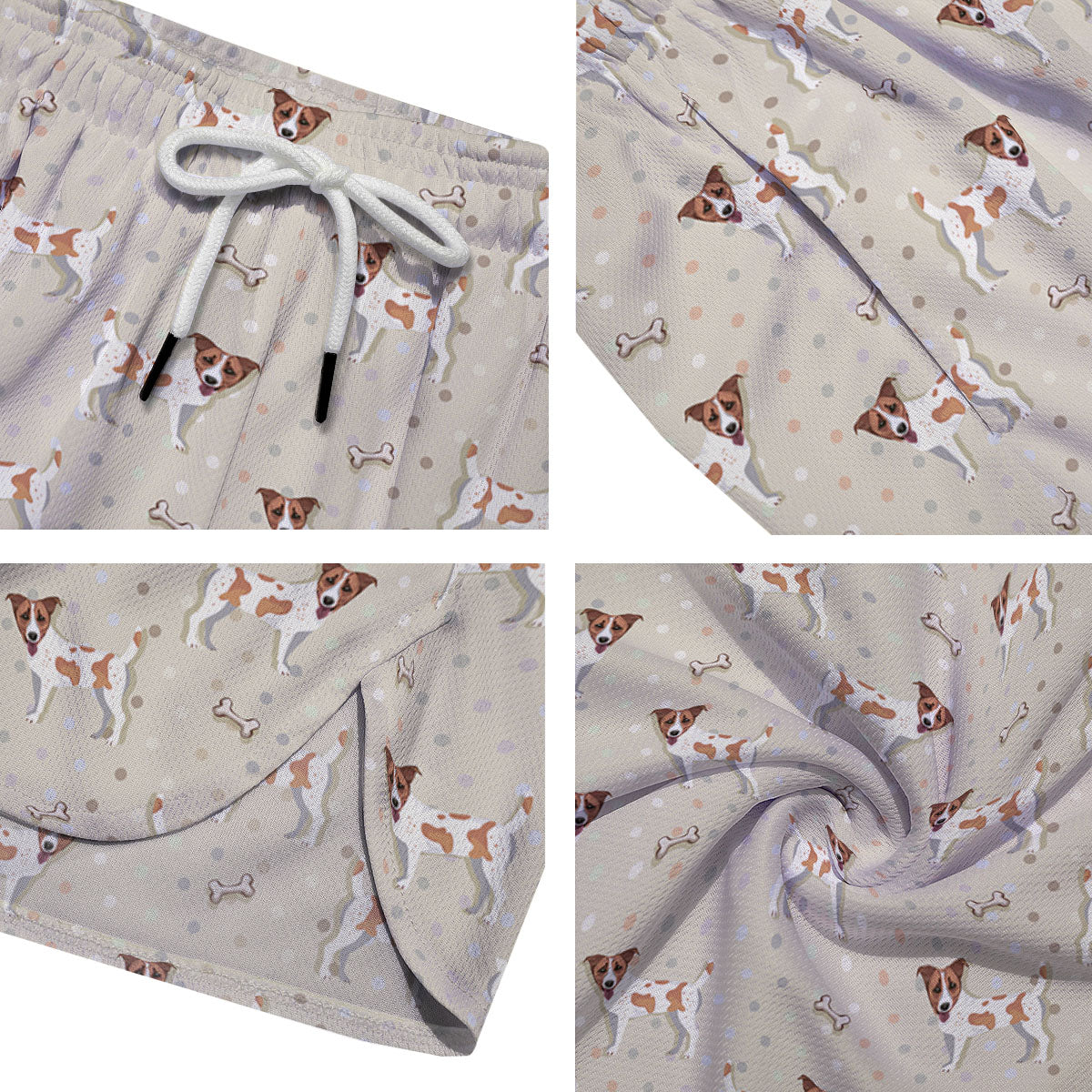 Jack Russell Terrier Polka Dot Print Pattern Men's Running Shorts-grizzshop