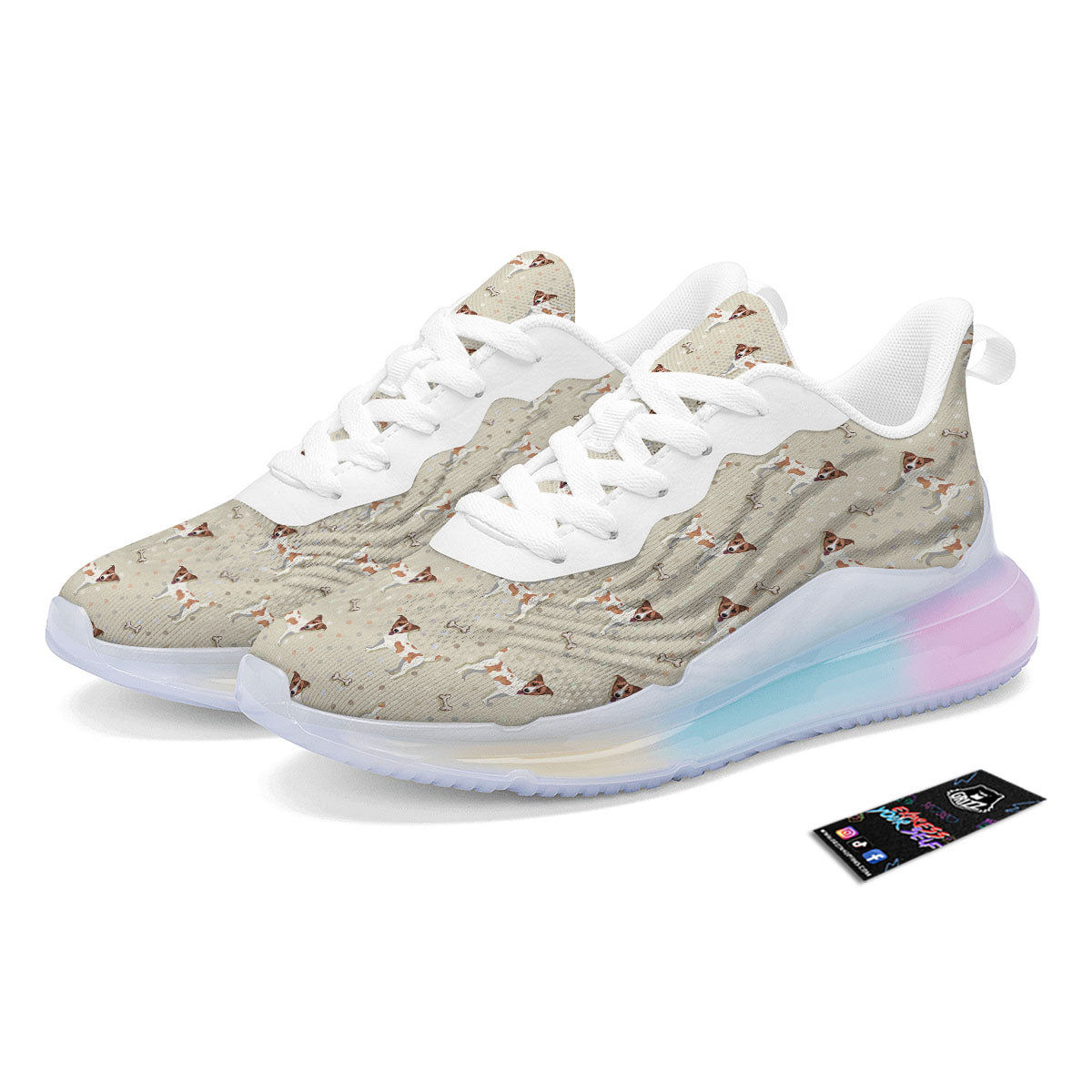 Jack Russell Terrier Polka Dot Print Pattern Running Sneakers-grizzshop