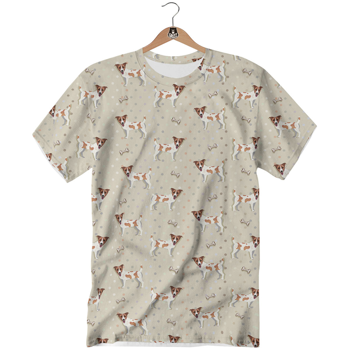Jack Russell Terrier Polka Dot Print Pattern T-Shirt-grizzshop