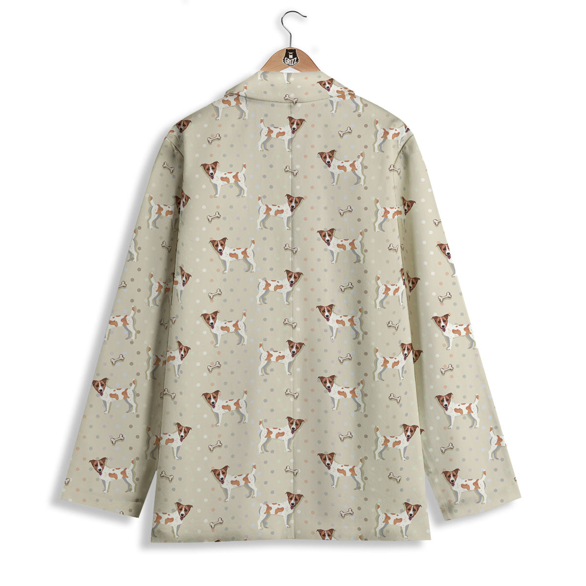 Jack Russell Terrier Polka Dot Print Pattern Women's Blazer-grizzshop