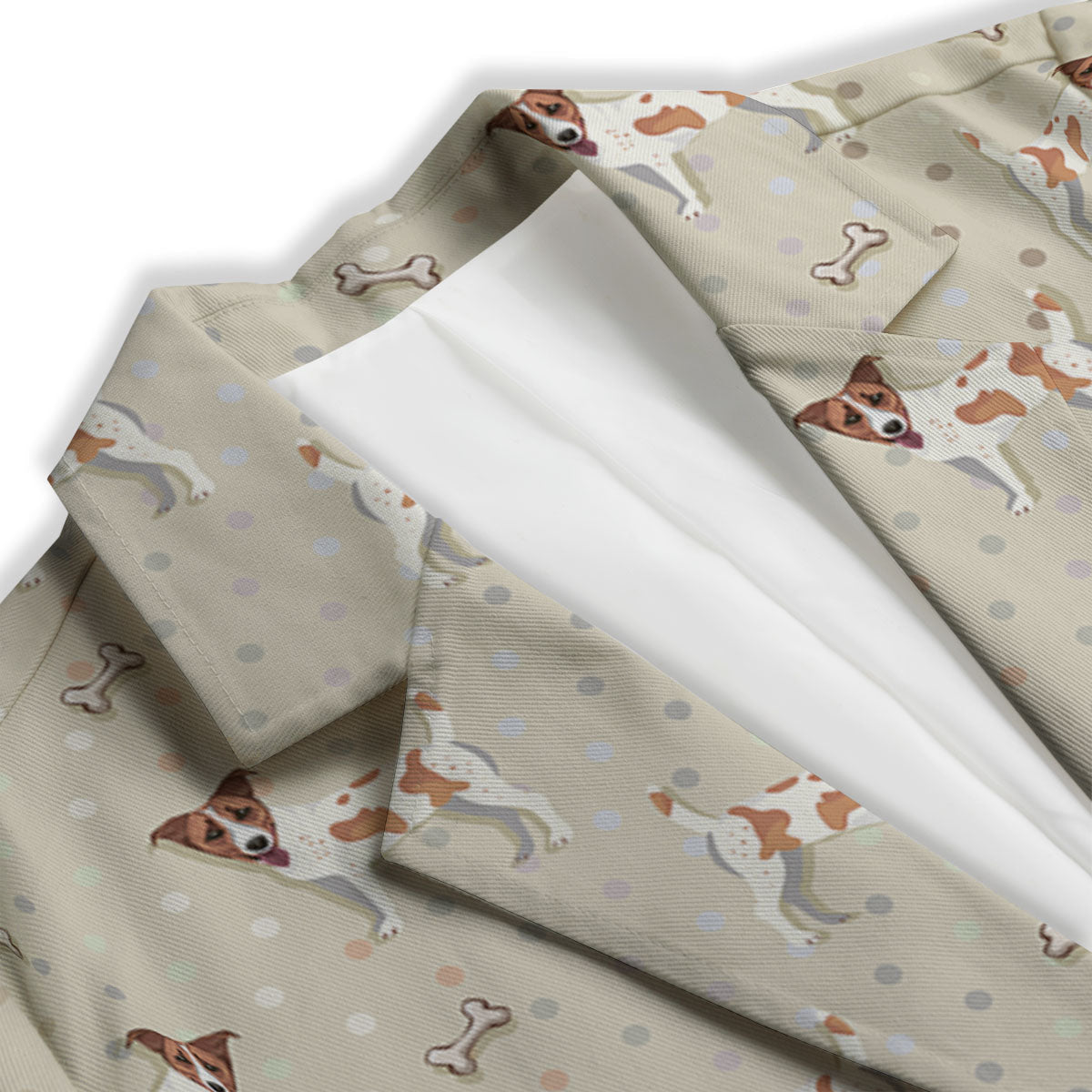 Jack Russell Terrier Polka Dot Print Pattern Women's Blazer-grizzshop