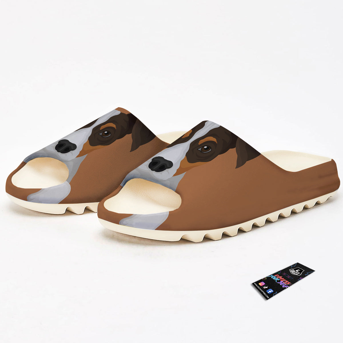 Jack Russell Terrier Cartoon Print Sandals-grizzshop