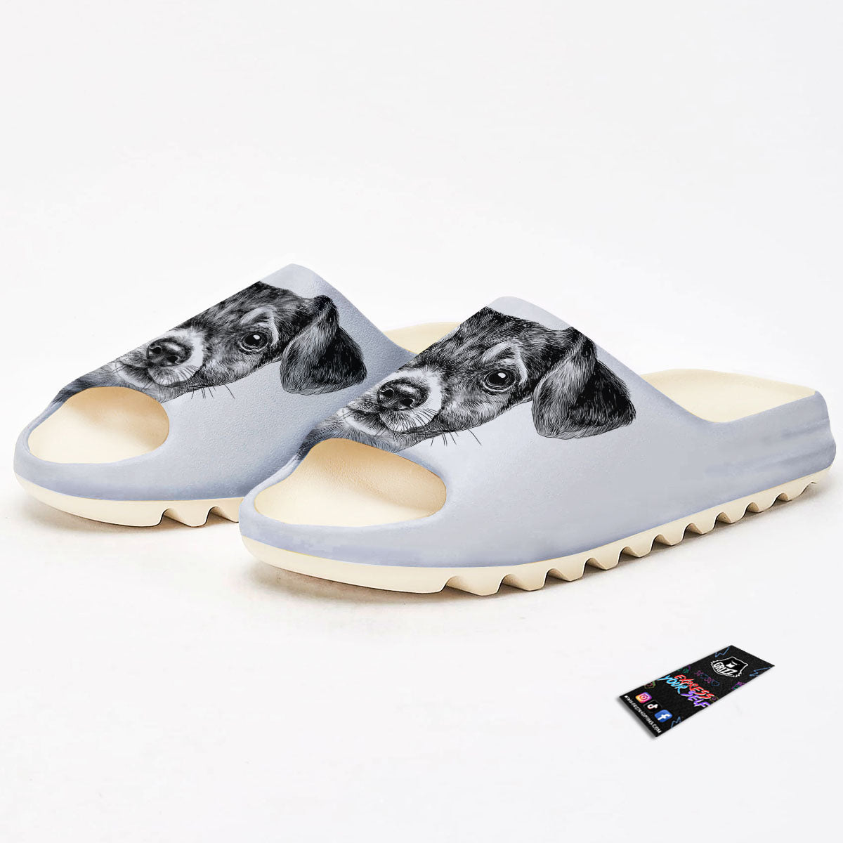Jack Russell Terrier Drawing Print Sandals-grizzshop
