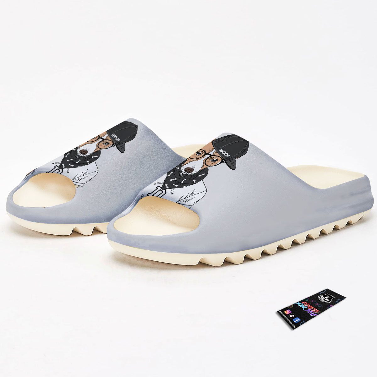Jack Russell Terrier Hipster Print Sandals-grizzshop