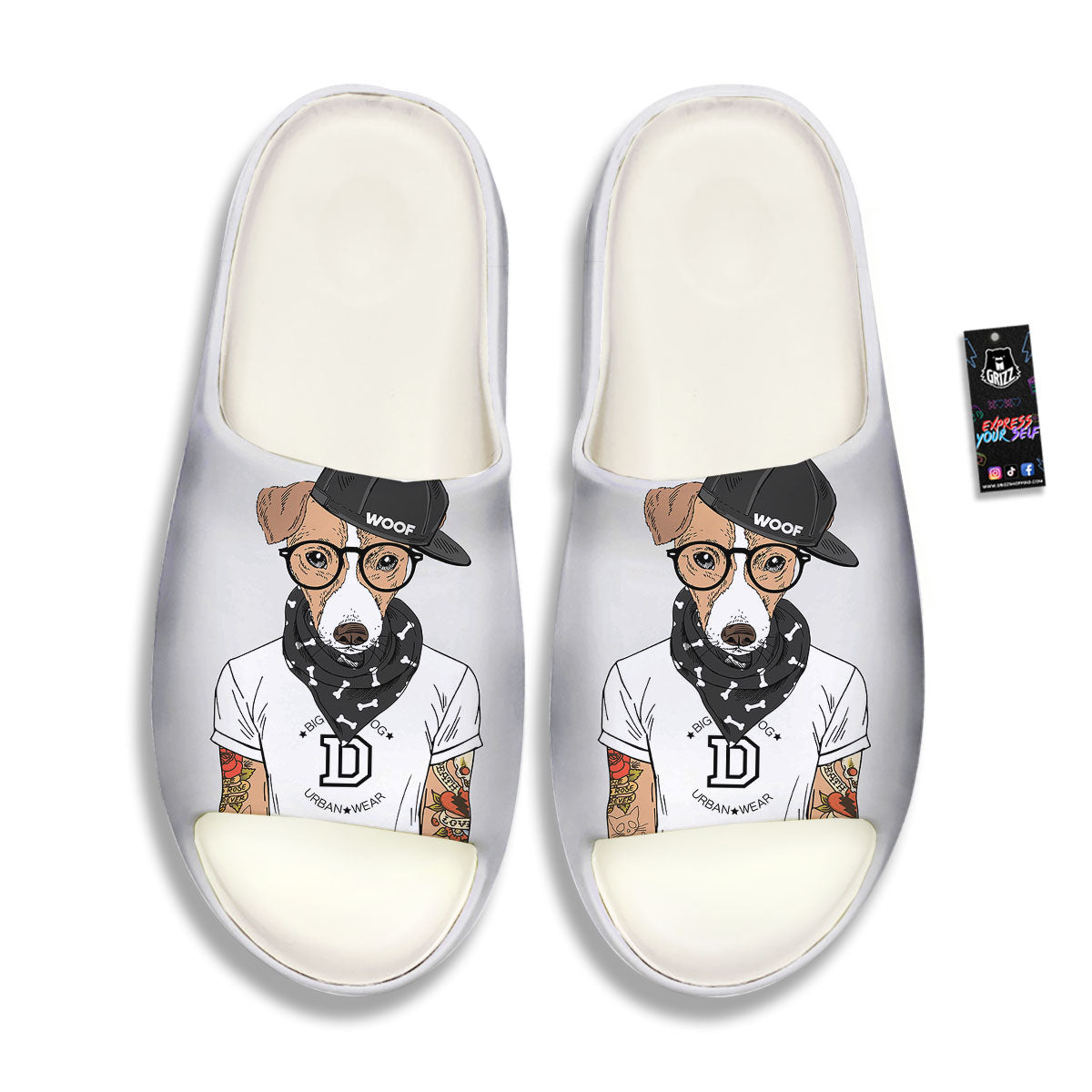 Jack Russell Terrier Hipster Print Sandals-grizzshop