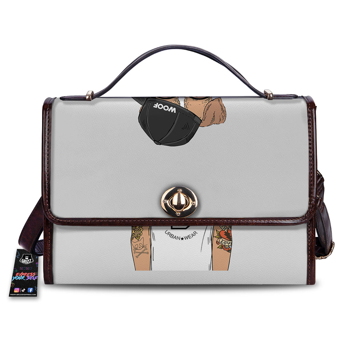 Jack Russell Terrier Hipster Print Women's Satchel Bag