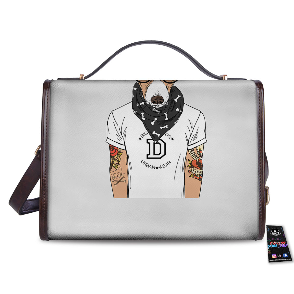 Jack Russell Terrier Hipster Print Women's Satchel Bag