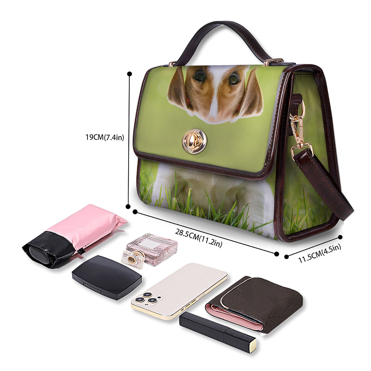 Jack Russell Terrier Little Print Women's Satchel Bag
