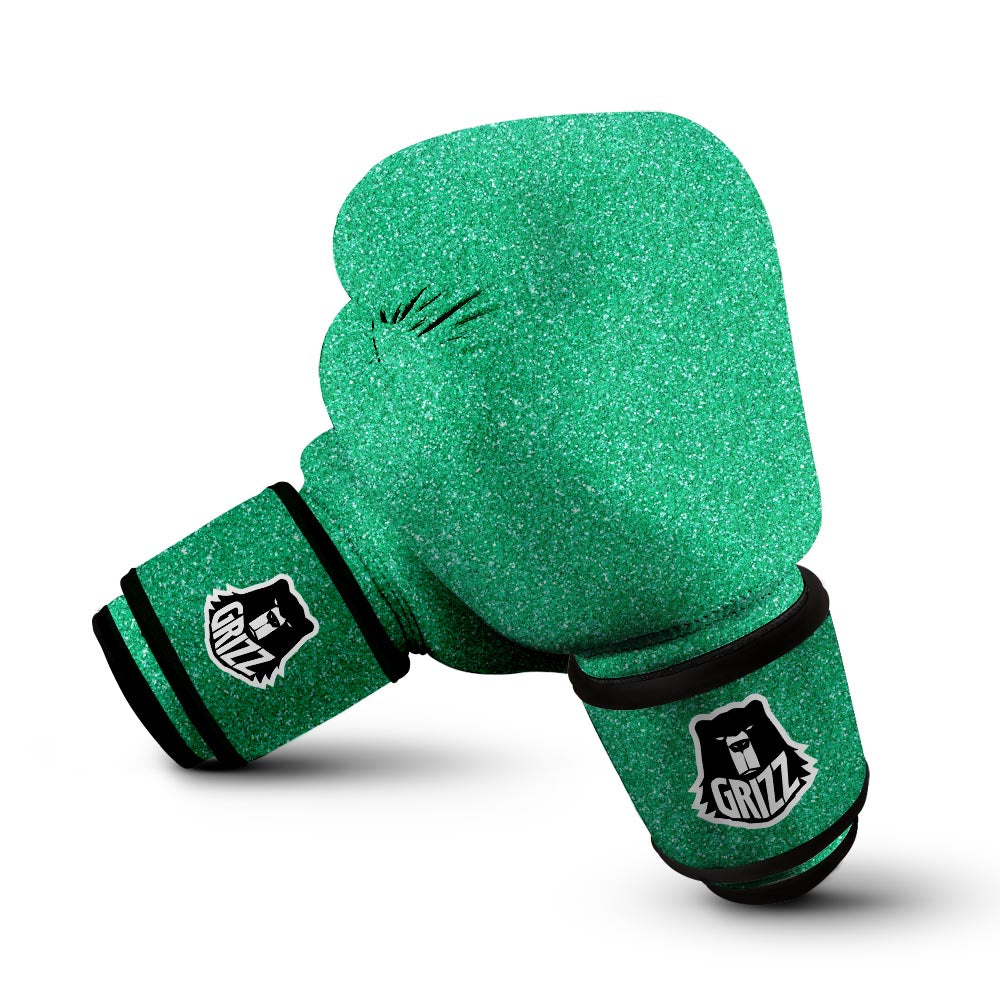 Jade Glitter Artwork Print Boxing Gloves-grizzshop