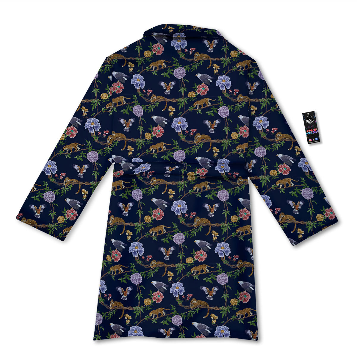 Jaguar And Eagle Print Pattern Bathrobe-grizzshop