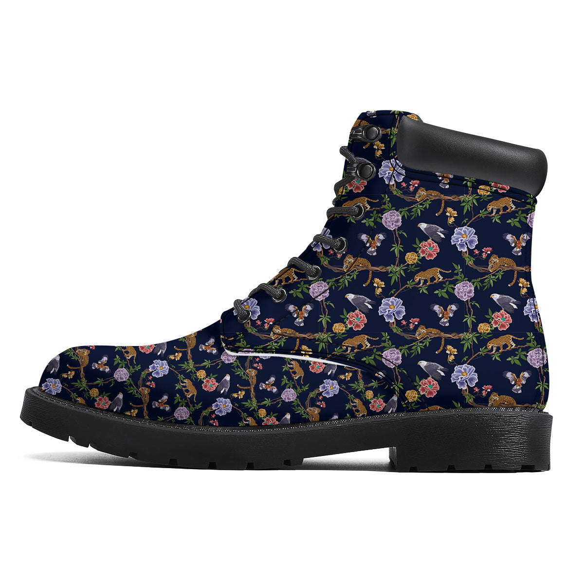 Jaguar And Eagle Print Pattern Boots-grizzshop