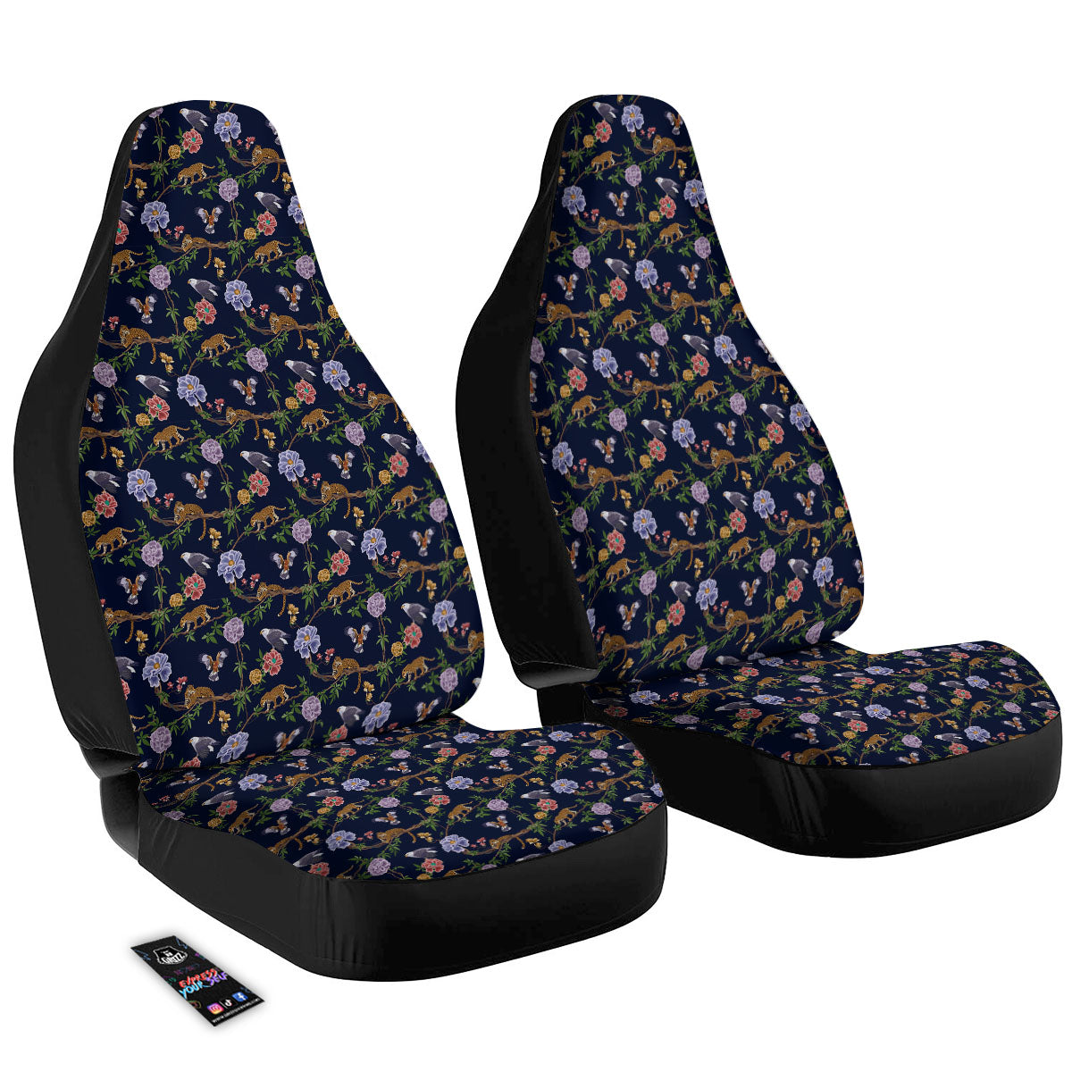 Jaguar And Eagle Print Pattern Car Seat Covers-grizzshop