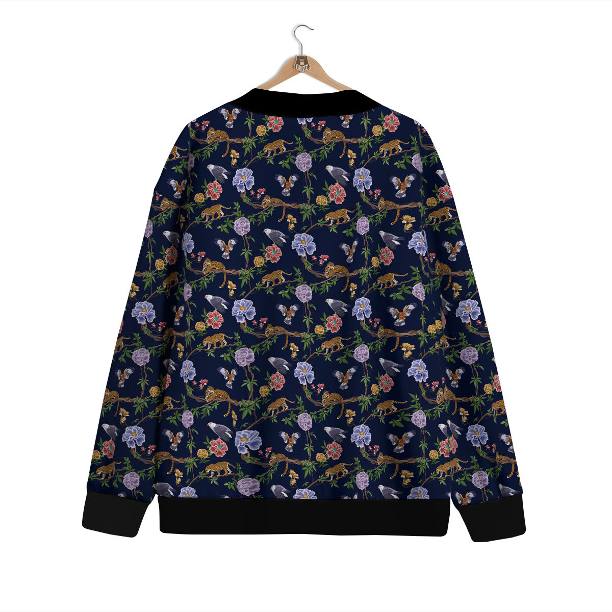 Jaguar And Eagle Print Pattern Cardigan-grizzshop
