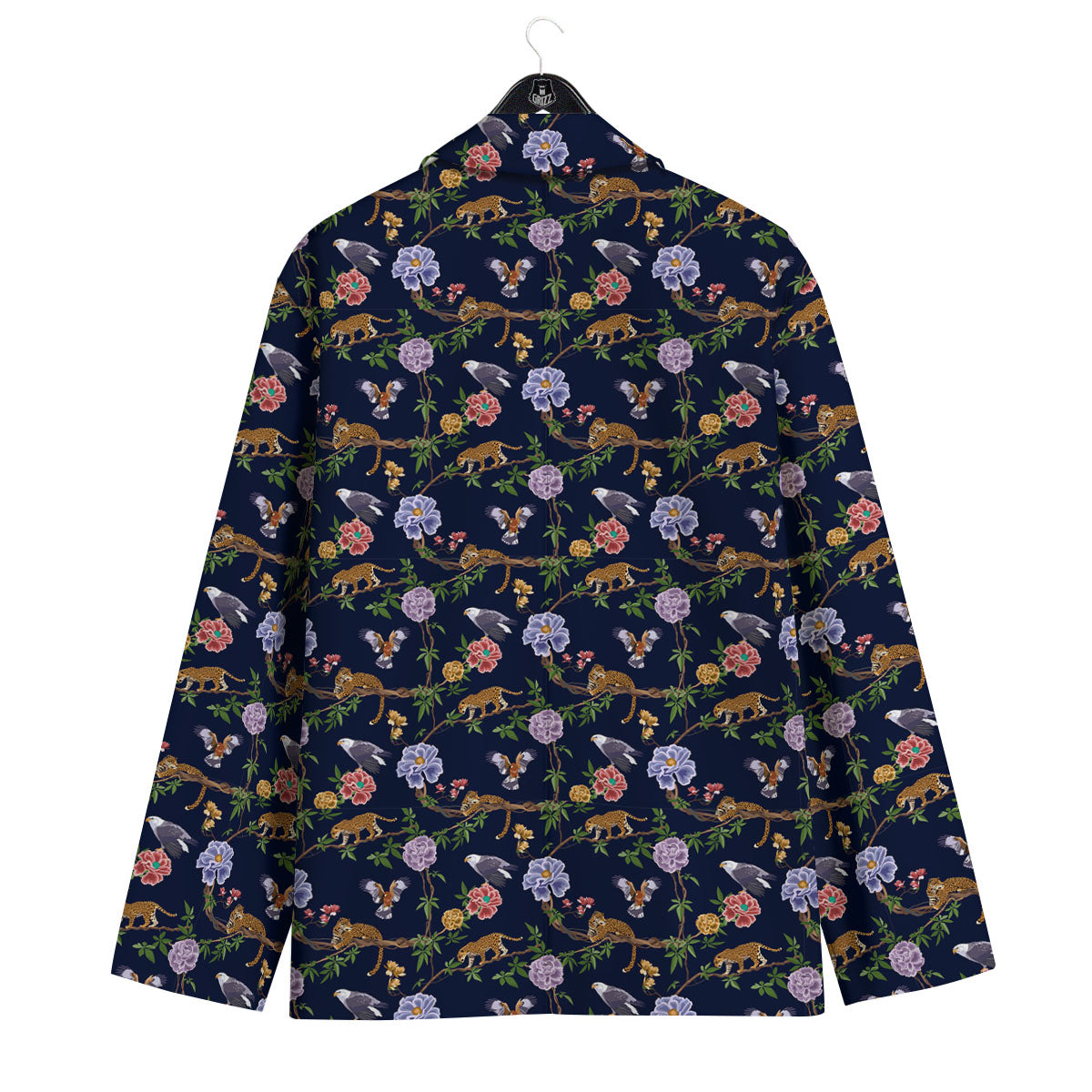 Jaguar And Eagle Print Pattern Men's Sport Coat-grizzshop