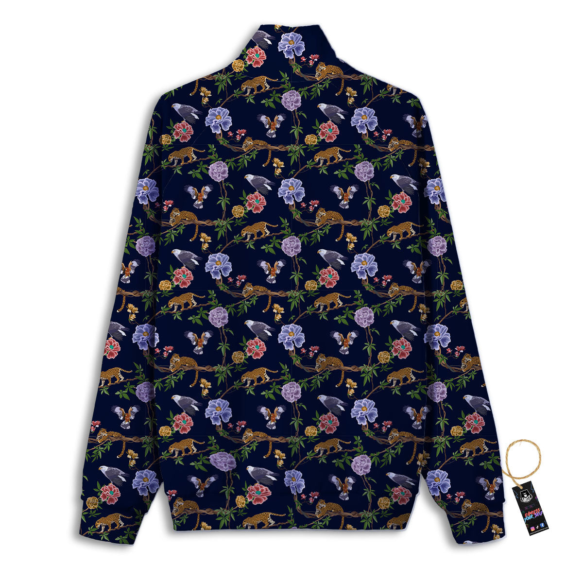 Jaguar And Eagle Print Pattern Track Jacket-grizzshop