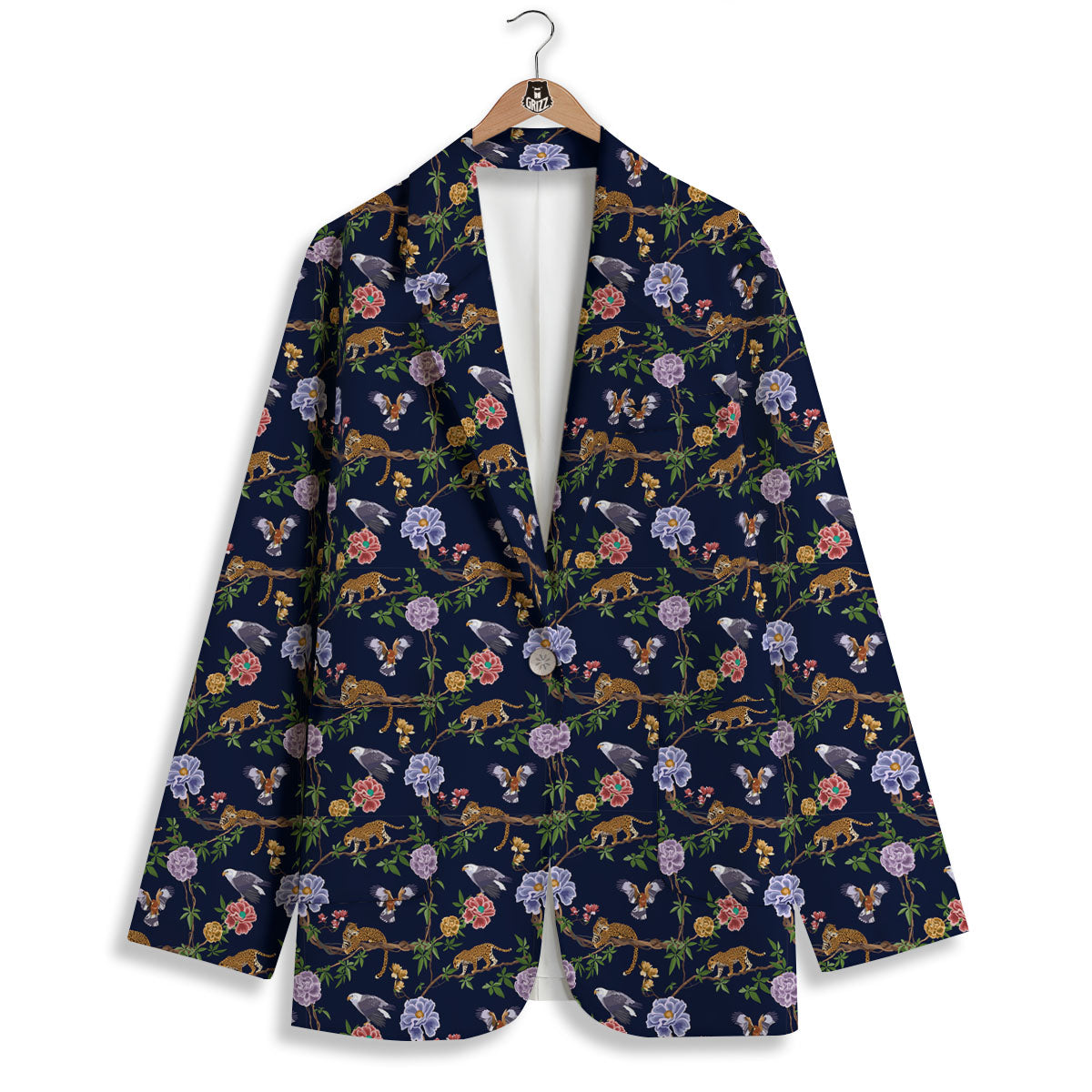 Jaguar And Eagle Print Pattern Women's Blazer-grizzshop
