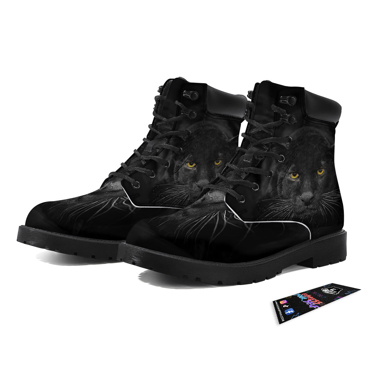 Jaguar Black Print Boots-grizzshop