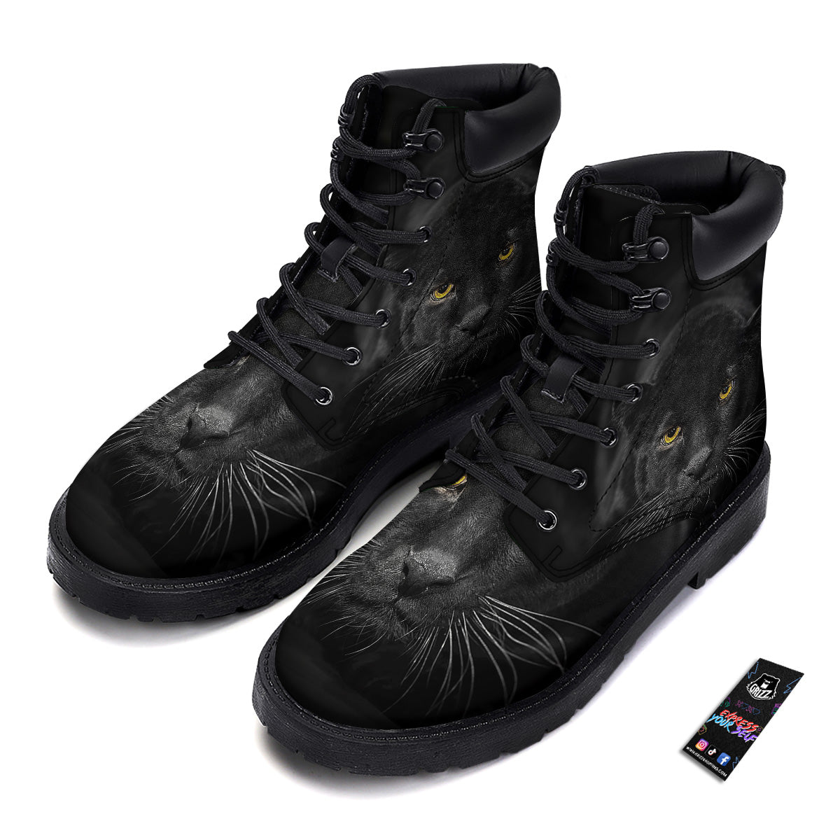 Jaguar Black Print Boots-grizzshop