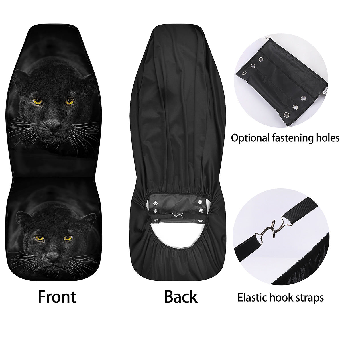 Jaguar Black Print Car Seat Covers-grizzshop