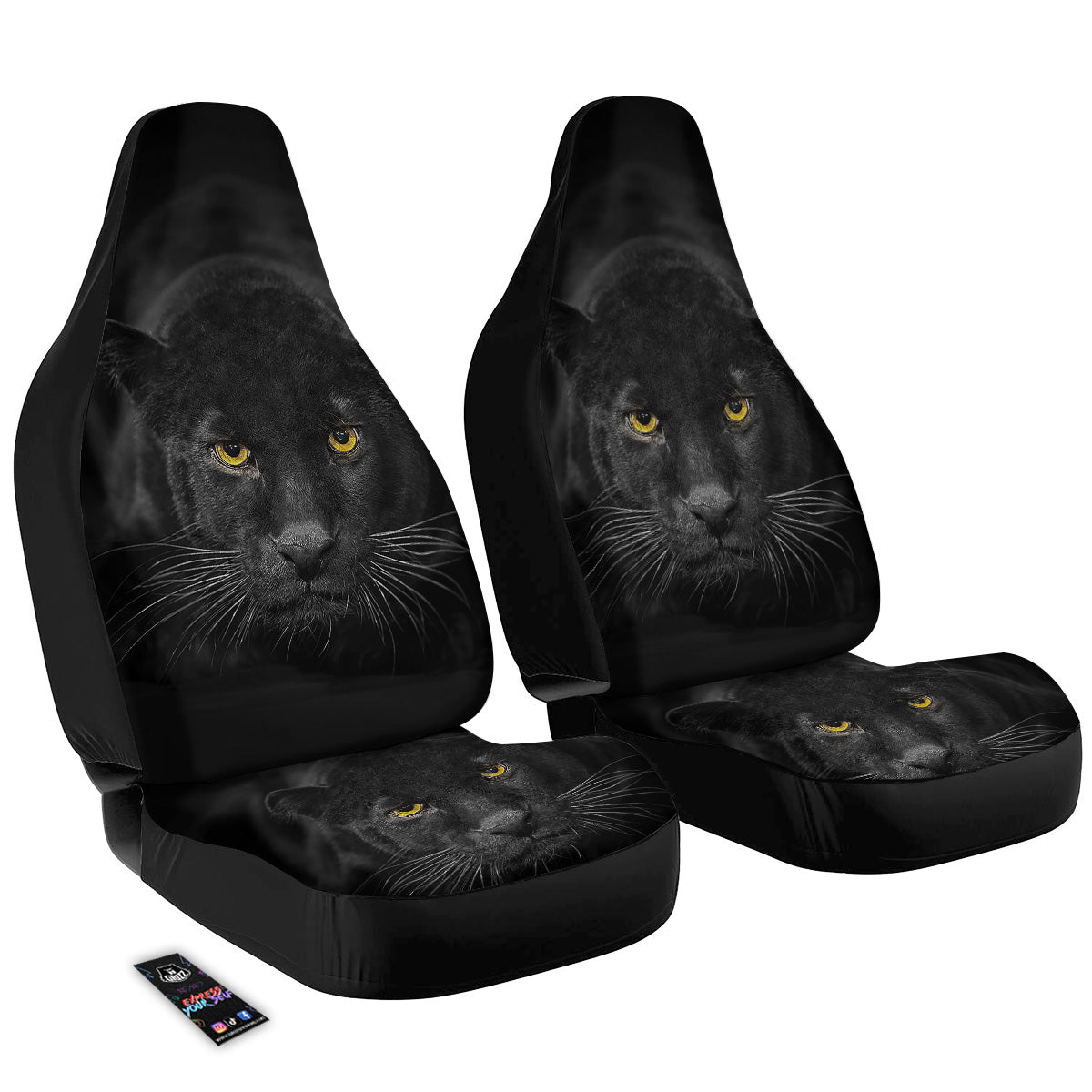 Jaguar Black Print Car Seat Covers-grizzshop