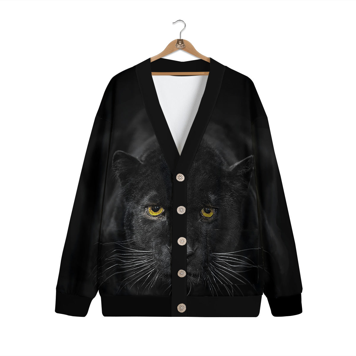 Jaguar Black Print Cardigan-grizzshop
