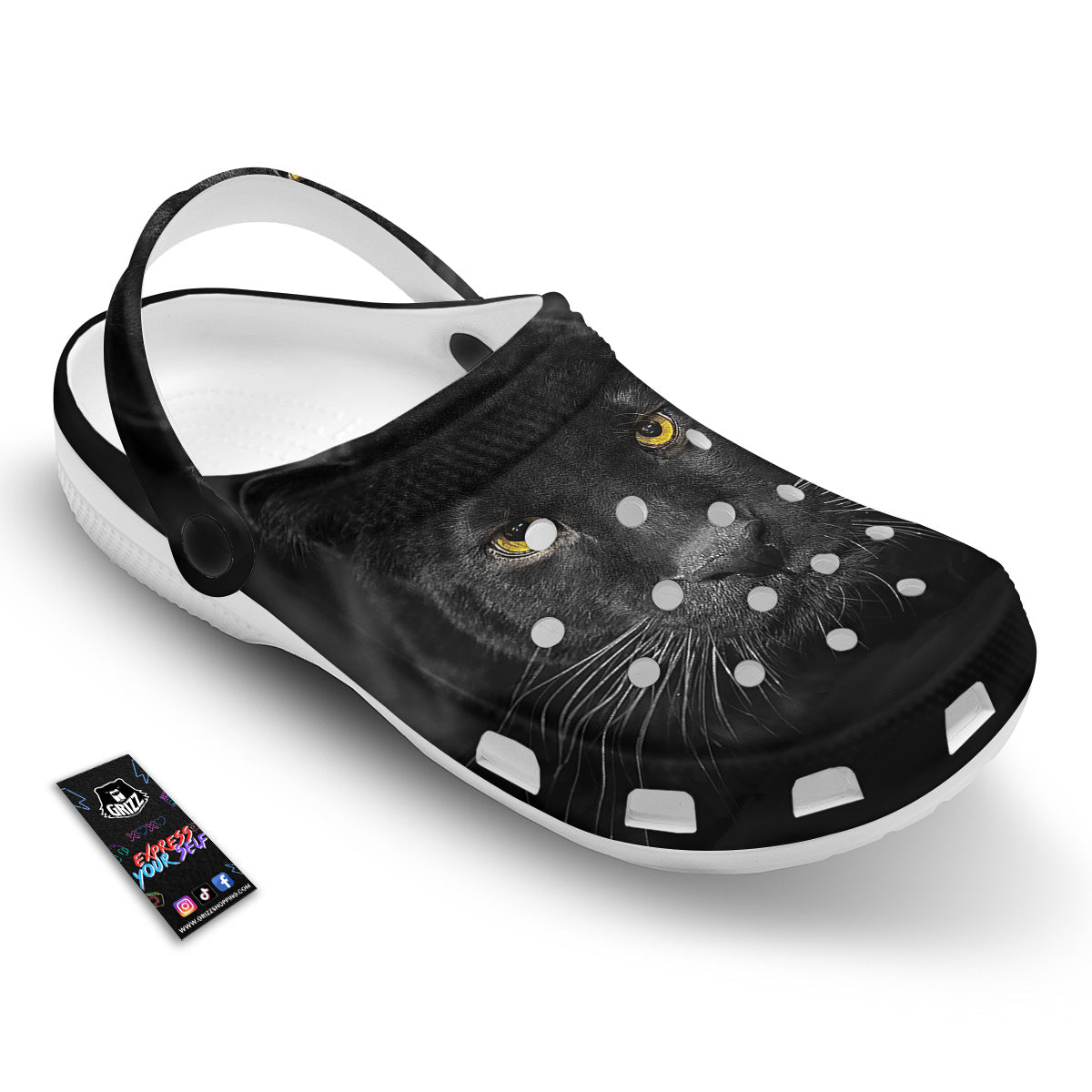 Jaguar Black Print Clog-grizzshop