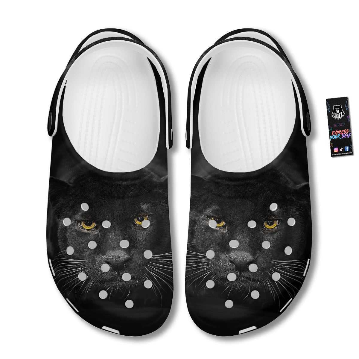 Jaguar Black Print Clog-grizzshop
